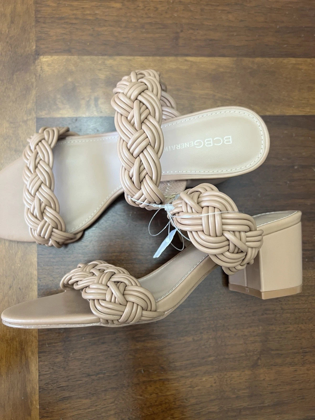 BCBGeneration Sisi Tan Braided Strap Sandals Size 7.5 NWOT