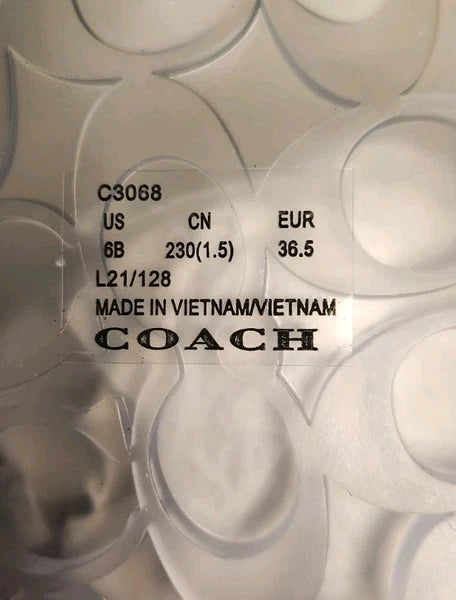 Coach C3068 Ulyssa Women Size 6 Rubber Jelly Slides Sandals Slip On New with Box