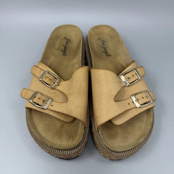 FREE PEOPLE Caravelle Cork Footbed Platform Sandal Boho Shoes Brown Size 8