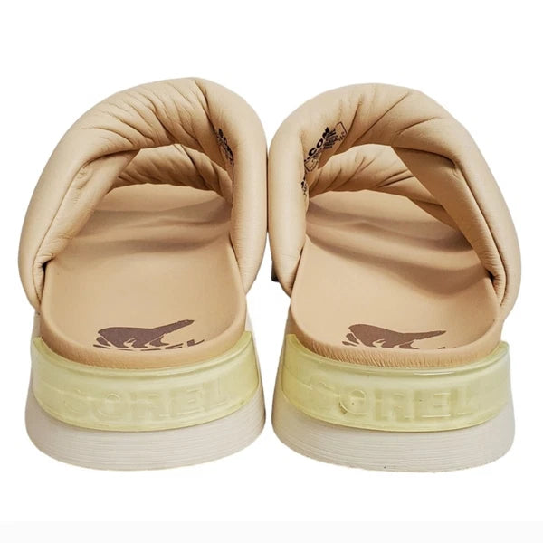 Sorel viibe puff twist platform sandals blush leather slip on double strap comfy