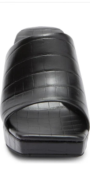 Jeffrey Campbell Women’s Sz 7 Black Leather Caviar Platform Slide  Ret $139.95