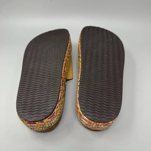 FREE PEOPLE Caravelle Cork Footbed Platform Sandal Boho Shoes Brown Size 8