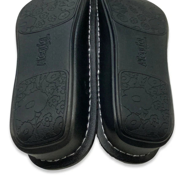 Alegria Carina Silver Gray Leather Thong Sandals EU 41 US 10.5-11 Comfort Style