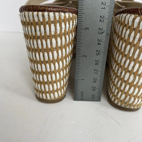 Sam Edelman DEVON Wedge Sandal Size 8M Modern Ivory Strappy Platform Slide Shoes