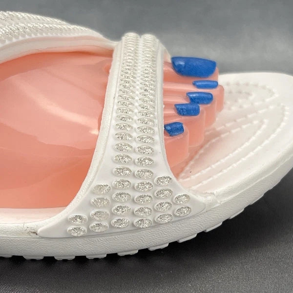 Crocs Kadee II Strappy Sandals Women's 7 White Jewels Summer Slides 211350-100