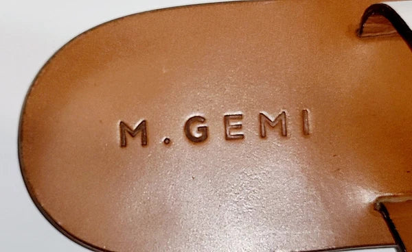 M. Gemi White Leather Flat Braided Strappy Slide Flat Sandals Wms 39EU  8.5-9 US