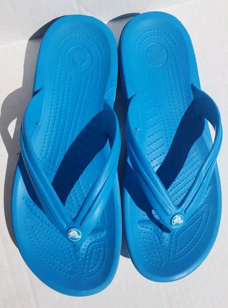 Crocs Iconic Women's Size 11 Comfort Flip Flop Style Sandal Teal Blue Thong