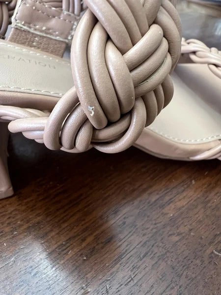 BCBGeneration Sisi Tan Braided Strap Sandals Size 7.5 NWOT