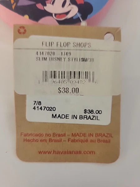 Havaianas Slim Disney Style Flip-Flops Womens Size 7- New