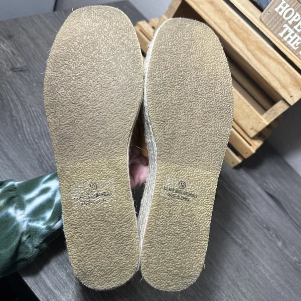 Lulu’s Rust Faux Suede Espadrille Platform Wedge Slides Sandals 10 PreOwned