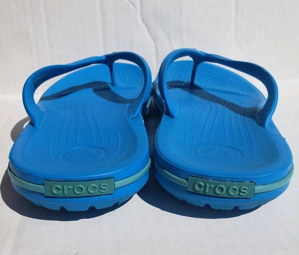 Crocs Iconic Women's Size 11 Comfort Flip Flop Style Sandal Teal Blue Thong