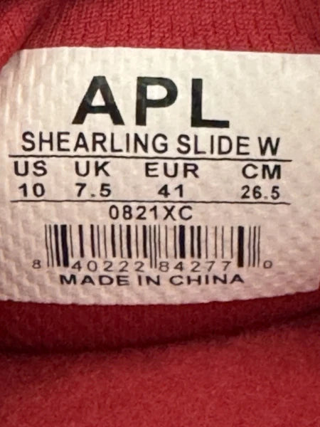 APL Women’s Shearling Furry Slide Sandals in Red/Silver Size 10