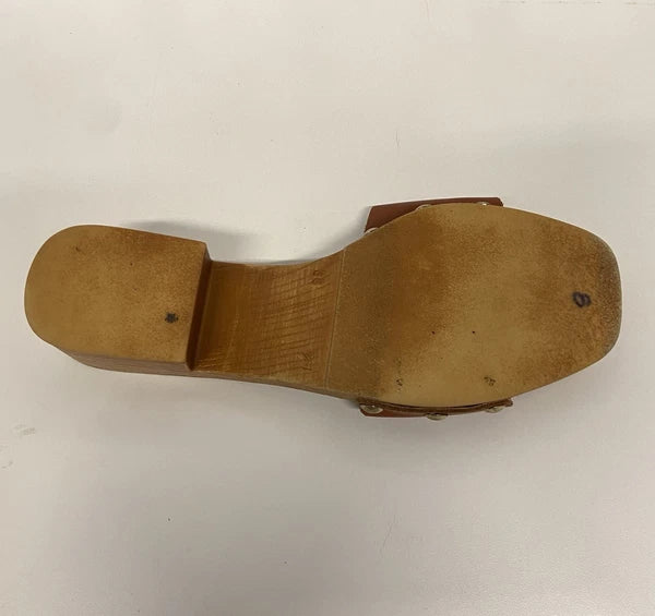 Intentionally Blank Marc Clog Canyon Wooden Heel Slip On Sandals Womens 38/8