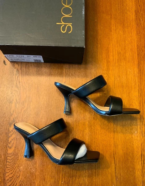 ShoeDazzle Women's Amora Heeled Sandal, Style#HD2354776, Size 7, Black Caviar