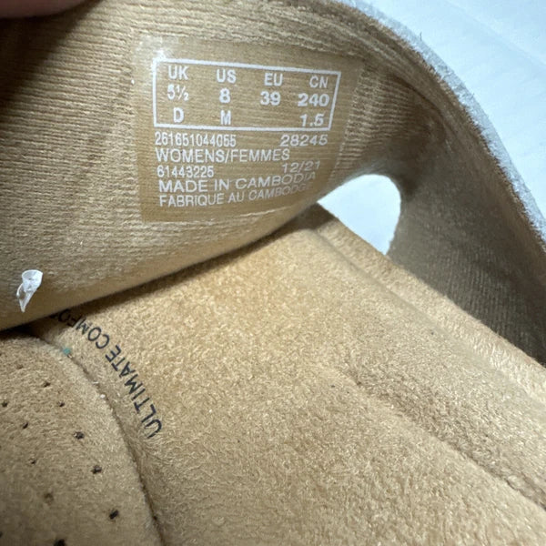 Clarks Women Flip Flop Thong Sandals Sz 8 Brynn Style White Leather