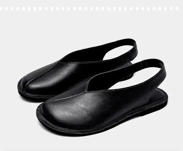 Mens Closed Toe Slingback Sandal Fashion PU Leather Formal business shoes Summer