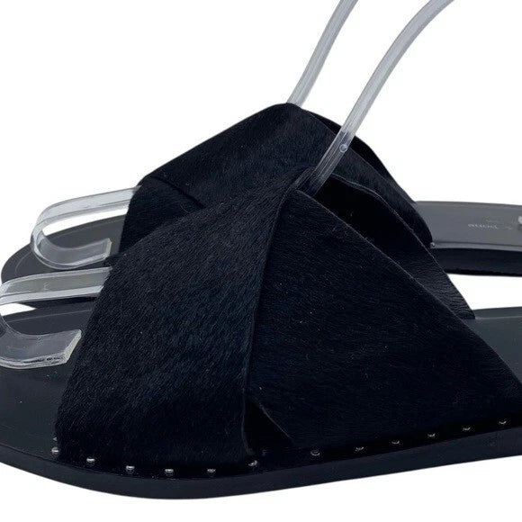 Rag & Bone Womens Shoes Keaton Slide Sandals Sz 6 Black Leather Flat Designer