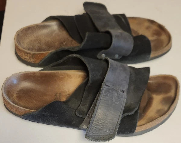 BIRKENSTOCK Flip Flop EUR 41 265 L10 M8 Black Straps Brown Sandals Strap Shoes