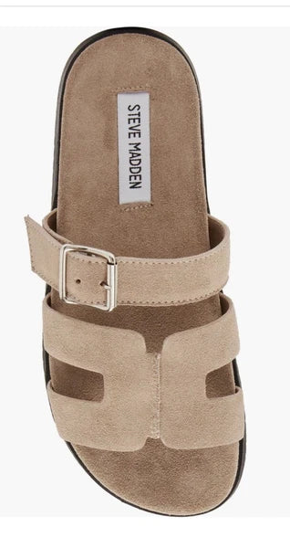 Steve Madden Mayven Suede Slide Sandals Taupe SIze 9.5