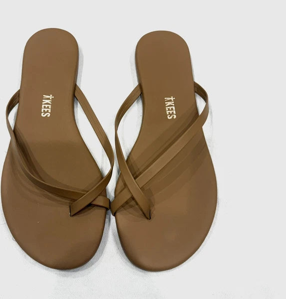 TKEES, WOMEN'S SANDAL, FLIP-FLOP, STYLE NAME RILEY, COLORE AU NATURALE, SIZE 6