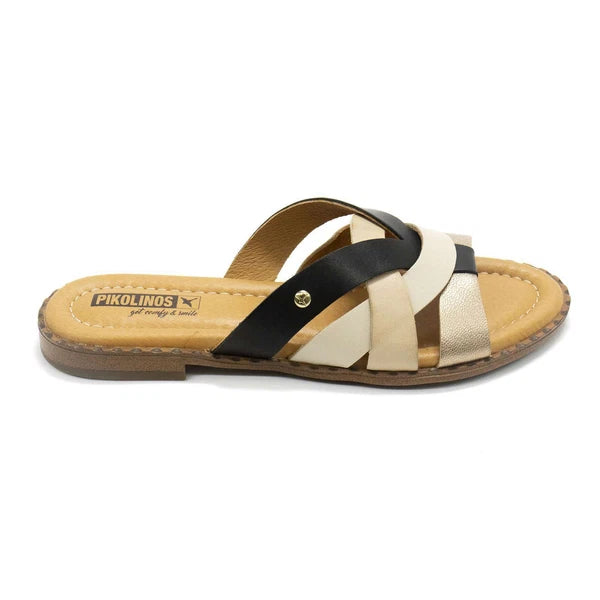 New Pikolinos Algar Leather Slide-On Strap-Design Women’s Flats