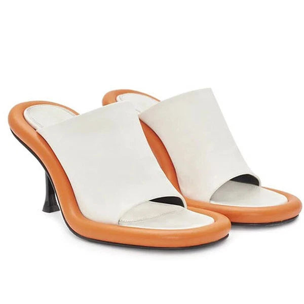 Summer Women's High Spool Heel Mules Dress Slides Slippers Party Sandals Fashion