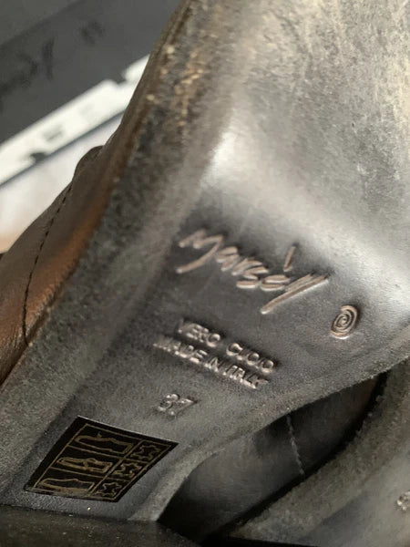 EUC! Marsell Bolla Black Soft Leather Block Heel Slingback Shoe Size EU 37/7