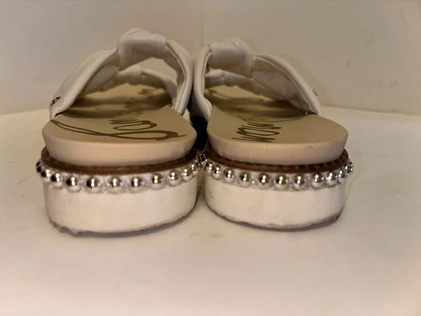 Sam Edelman Alyse Knotted Strap Studded sandals White Leather Womens Size10M