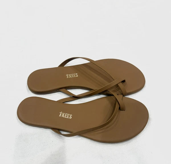 TKEES, WOMEN'S SANDAL, FLIP-FLOP, STYLE NAME RILEY, COLORE AU NATURALE, SIZE 6