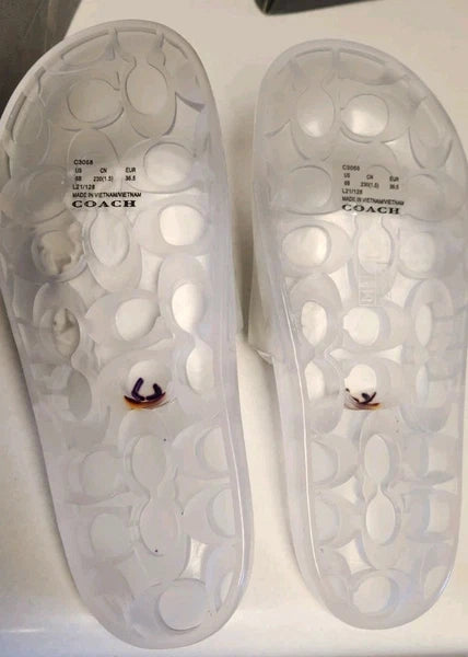 Coach C3068 Ulyssa Women Size 6 Rubber Jelly Slides Sandals Slip On New with Box