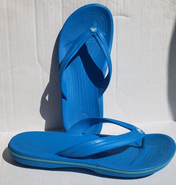 Crocs Iconic Women's Size 11 Comfort Flip Flop Style Sandal Teal Blue Thong