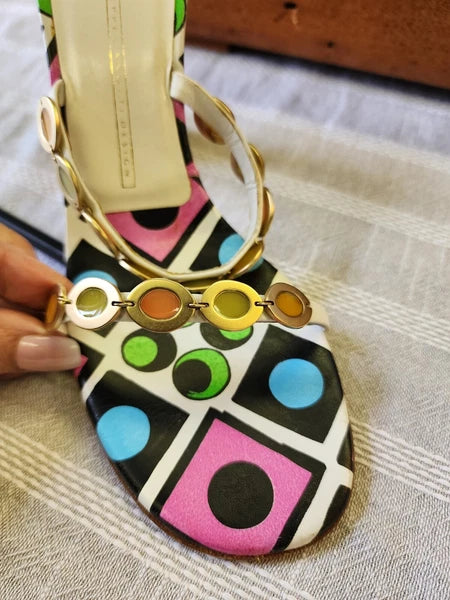 giuseppe zanotti For Vicini NEW SZ 8 Handpainted Embellished Sandals