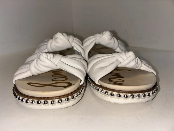 Sam Edelman Alyse Knotted Strap Studded sandals White Leather Womens Size10M