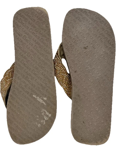 Skechers Women's Taupe Cali Vinyasa Foam Yoga Thongs Sandals Shoes Sz: 9.5