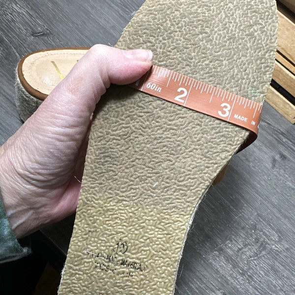 Lulu’s Rust Faux Suede Espadrille Platform Wedge Slides Sandals 10 PreOwned