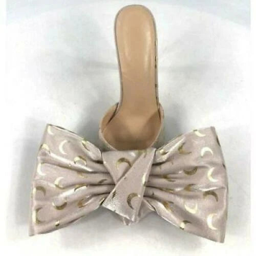 Fashion Womens Pointy Toe Big Bowknot Mules High Stiletto Heel Slippers Party