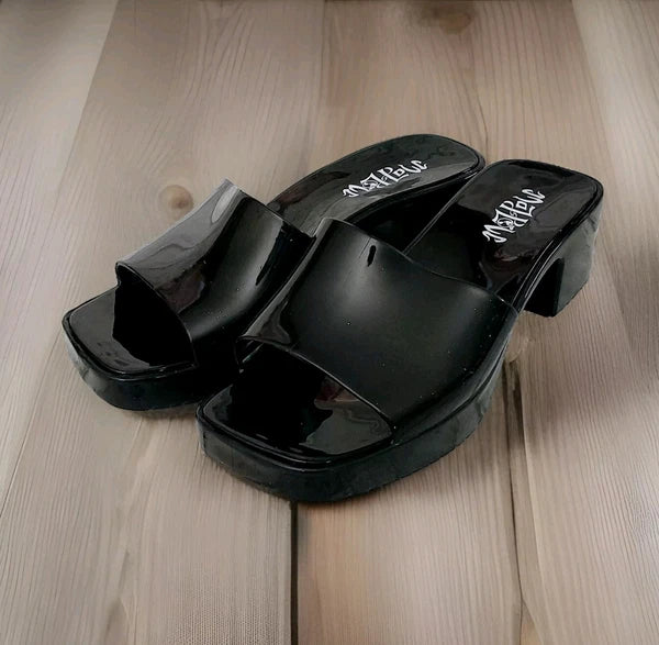 Mad Love Block Heel Mules Sandals Womens Size 6