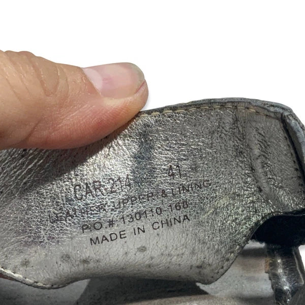 Alegria Carina Silver Gray Leather Thong Sandals EU 41 US 10.5-11 Comfort Style