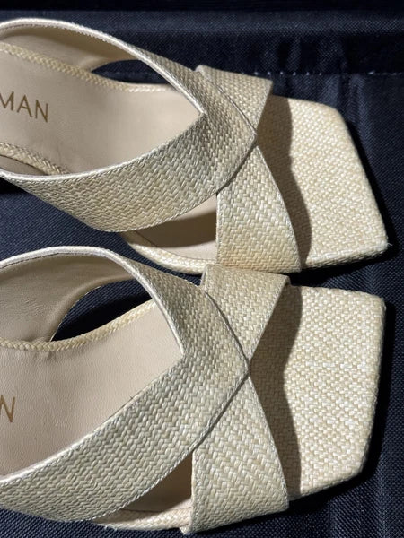 Stuart Weitzman Women's Carmen Sandal in Wheat Size 10B
