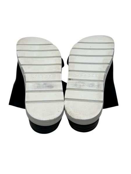 J Slides NYC Black Platform Double Strap Slide Sandals Womens Size 6M