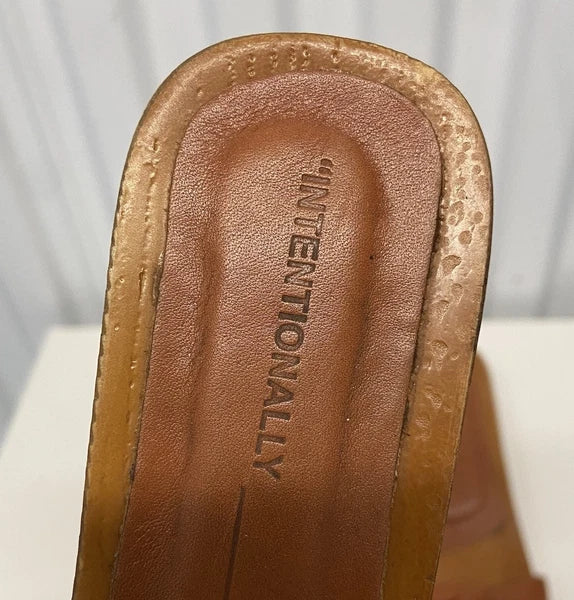 Intentionally Blank Marc Clog Canyon Wooden Heel Slip On Sandals Womens 38/8