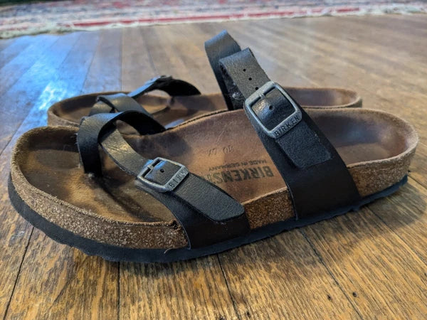 Birkenstock Mayari Graceful Pearl Black Regular Size 38 Made Germany Buckle