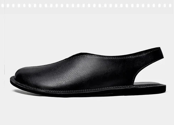 Mens Closed Toe Slingback Sandal Fashion PU Leather Formal business shoes Summer