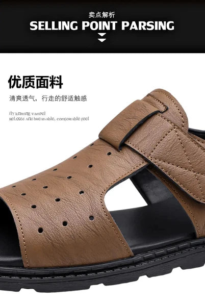Roman Style British Open Toe Men's Sandals Fashion Hollow Out Flats Shoes Summer