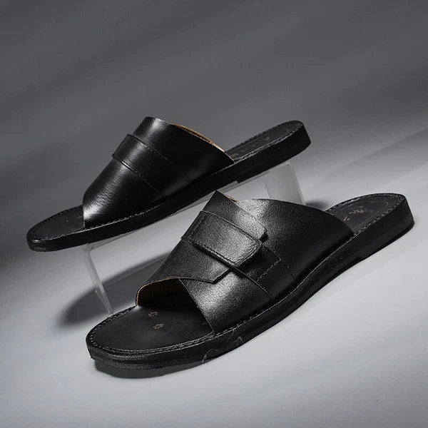 Roman Style Mens Women Real Leather Open Toe Slipper Sandals Flats Shoes Outdoor
