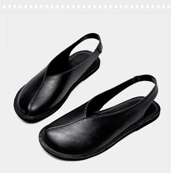 Mens Closed Toe Slingback Sandal Fashion PU Leather Formal business shoes Summer