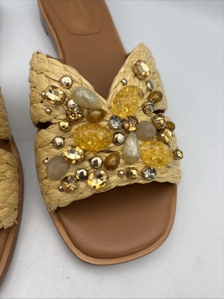 Kate Spade Dock Crystal Slide Sandal Flat Sz 5.5