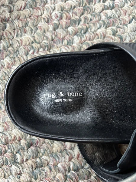 Rag & Bone Evin Mesh & Leather Black Platform Sandals Women’s Size 35