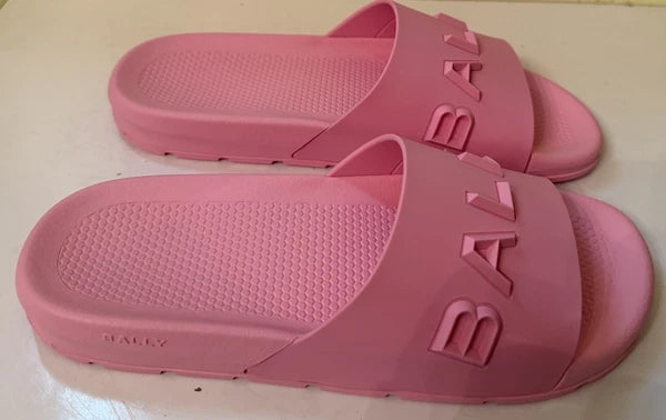 Bally Switzerland Women's Pink “Taffy” Rubber Slide Sandals New NIB Italy