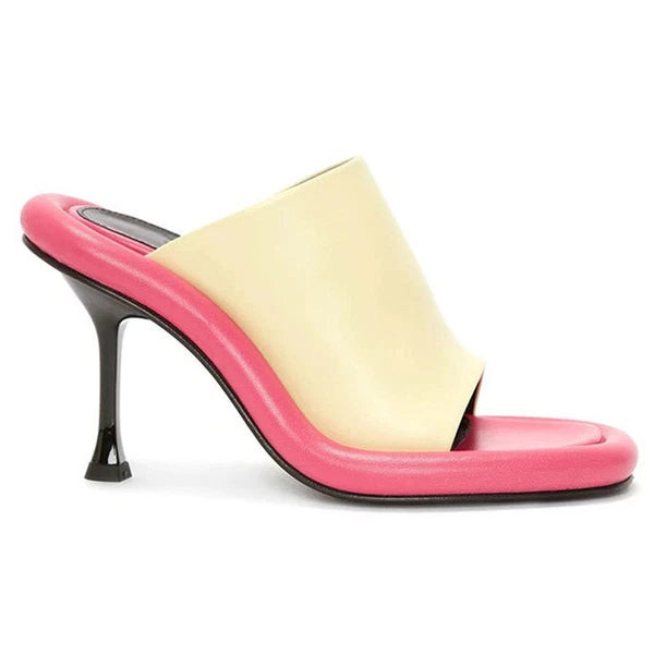 Summer Women's High Spool Heel Mules Dress Slides Slippers Party Sandals Fashion